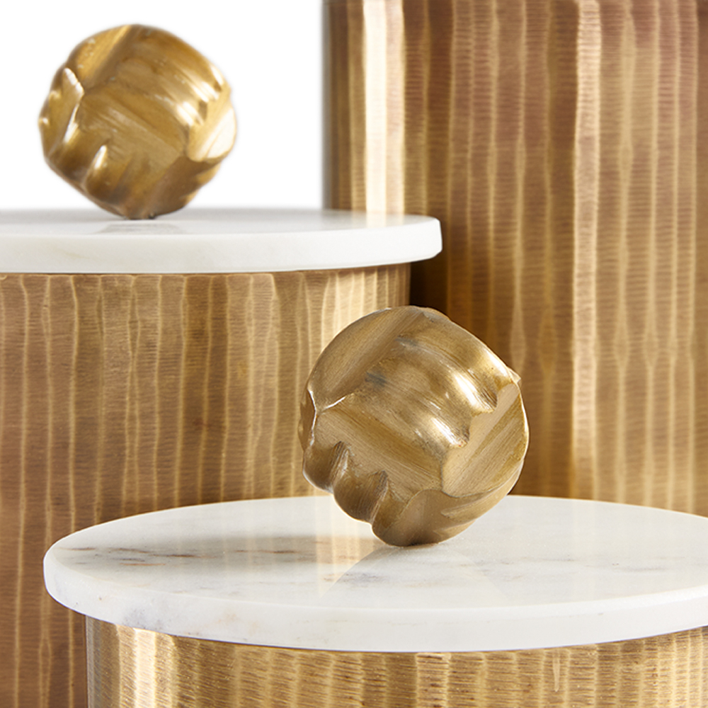 Keva Matte Texture Boxes:  Antique Brass (set of 3)